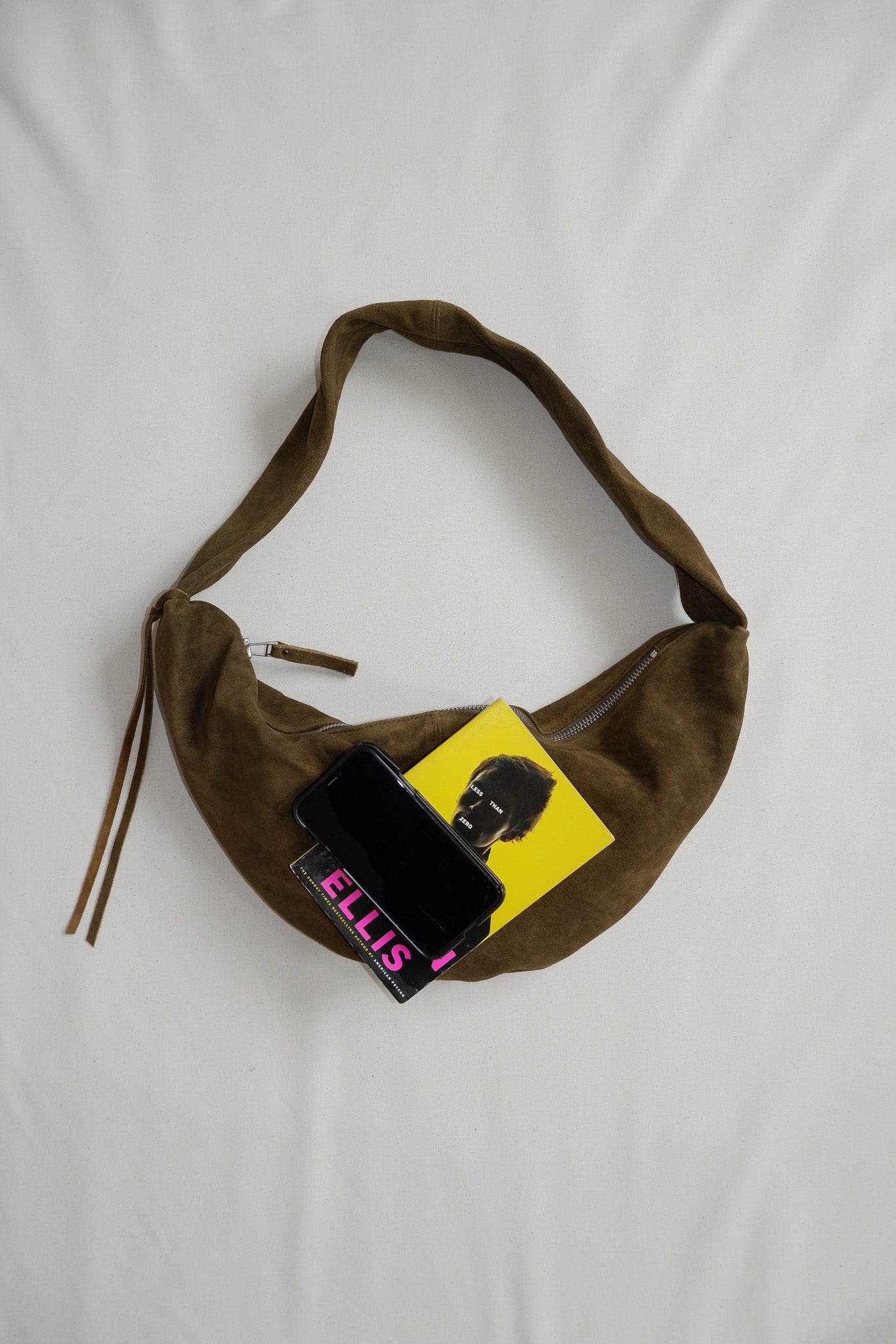 Banana Bag XL Olive Suede | Leather Crossbody – NONA